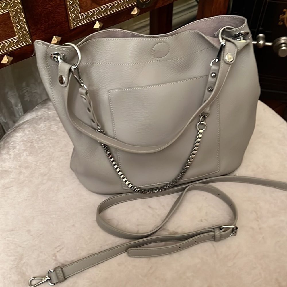 *Madison West* Tote & Pouch Chain Strap Vegan EUC